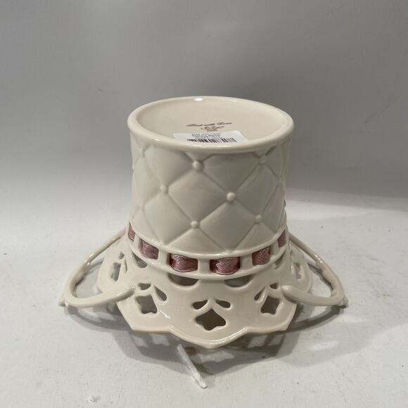 Lenox Bethany Basket, "Tied with Love” Ceramic Vase with Ribbon - Picture 3 of 10
